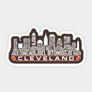 Cleveland Football Team 23 Player Roster, Cleveland City Skyline Sticker